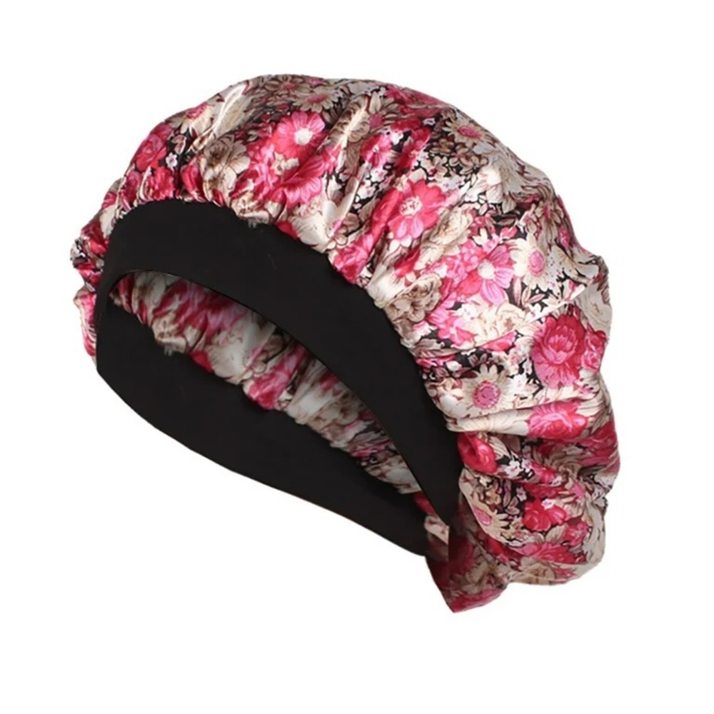 Soft satin silky floral bonnet